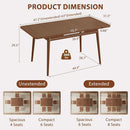 Walnut Telescoping Solid Dining Table With Extension