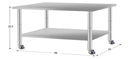 48''*24'' Commercial Work Table for Restaurant and Home Stainless Steel Kitchen Prep Table with Under Shelf with wheels