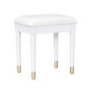 Elegant Vanity Makeup Table & Chair Set, Modern Dressing Table with Organizer, Writing Desk, Charging Port, White, Engineered Wood