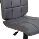 Clayton Mid Back Swivel Task Chair Gray Vinyl Upholstery