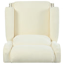 Upholstered Push Back Recliner Chair with Classic Wing Back, Beige Chenille, 29.75'