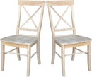 X Back Dining Chairs Set Of 2 In Unfinished Parawood