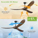 Outdoor Ceiling Fan 52 Inch Remote Control For Patios