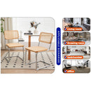 Dining Chairs Set of 2, Velvet Rattan Side Accent Chairs with Chrome Legs, Modern Mid Century Breuer Designed Chairs, Upholstered Dining Living Room Kitchen Chairs