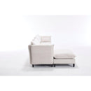 Modular Sectional Sofa,  L Shaped Couch Set for Living Room, 4-Seater Comfy Cloud Couches with Movable Ottoman Beige