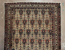 Antique Persian Afshar Rug 5x7, Wool Hand Knotted Oriental Carpet 5 x 7 ft, Repeated Motif Allover, Cream and Maroon, Tribal Rug, Medium Sized Rug,  Zil-i-Sultan Design
