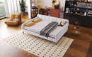 Full Size Upholstered Daybed with 4 Support Legs,Beige(Old SKU:DL001825)