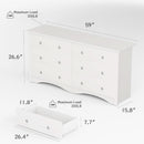 White 6 Drawer Dresser With Smooth Metal Slides Storage