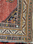 Antique Persian Sarab Runner Rug 3.9 x 12, Red, Handmade, Tribal Runner, Wool, Signed