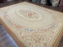 Aubusson Rug 9x12, French European Design, Floral, Elegant