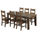Coleman 7-piece Rectangular Dining Set Rustic Golden Brown