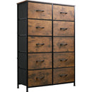 Tall Rustic Brown Dresser With 10 Deep Drawers For Bedroom