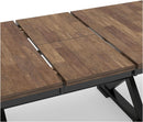 Farmhouse Dining Extension Table Butterfly Leaf 6-8 Seater Black And Dark Brown