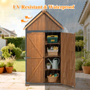 Outdoor Storage Cabinet 32.3'L X 21'W X 67'H, Garden Shed Tool Shed with Metal Frame Structure for Backyard Garden Patio Lawn (Brown)