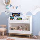 Bookcase Organizer With Storage, 3 Tier Toddler Book Display Shelf For Playroom - White