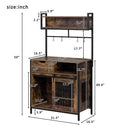 Furniture Style 2 in 1 PET FRIENDLY Dog Crate Composite Desk Hutch in Rustic Brown MDF and Steel