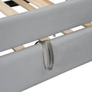 Twin Size Upholstered Daybed with Trundle, Storage Shelves, USB & Outlet (Gray)