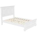 Traditional Town and Country Style Pinewood Vintage Queen Bed, White