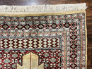 Bokhara Prayer Rug 3x5, Pakistani Turkoman Carpet, Tan, Handmade Vintage Wool Carpet