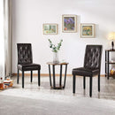 Faux Leather Dining Chairs Brown Set Of 2 For Dining Room