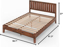 Queen Wood Platform Bed Frame With Headboard And Slats