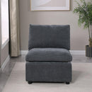 Modern Upholstered Middle Module for Modular Sectional,Sectional Sofa Couch Accent Armless Chair, Chenille Grey