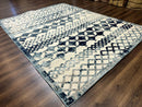 Modern Rug 8x10, Abstract Rug, Oat and Blue, Raised Pattern, Modway Rug Collection