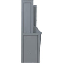 Full Size Murphy Bed Wall Bed with Closet and Drawers,Gray