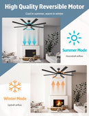 62 Inch Ceiling Fan With Remote Matte Black Wood Finish
