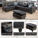 Gray L Shaped Sectional Sofa With Cup Holders And Chaise