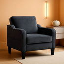 Dark Grey Mid Century Modern Accent Chair For Living Room