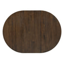 TREXM 5-Piece Retro Functional Dining Set, Round Table with a 16'W Leaf and 4 Upholstered Chairs for Dining Room and Living Room (Walnut)