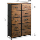 Tall Rustic Brown Dresser With 10 Deep Drawers For Bedroom