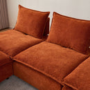 Modern Armless Accent Chair, Single Sofa Couch with Ottoman - Compact Design, Space-Saving Seating for Living Room, Bedroom, Apartment, Office