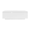 U-Can Modern High Glossy Rectangle Coffee Table, Stylish Center Table with Storage Space, Accent Furniture with 16 Color LED Lights for Living Room