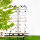 2 Pack Metal Garden Trellis 86.7' x 19.7' Rustproof Trellis for Climbing Plants Outdoor Flower Support Brown