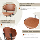 Mid-Century Modern Dining Chairs Set of 2 – Italian-Inspired Bentwood Design with Matte Metal Legs & Luxe PU Leather Seating