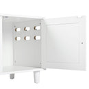 Furniture Style Cat Cabinet Cream White Cat Litter Box with Sisal Scratching Door MDF