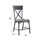 Edina - Side Chair (Set of 2) - Gray Fabric, Oak & Sandy Black