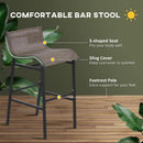 3 Piece Bar Height Outdoor Bistro Set For 2 With Tan Chairs For Outdoor Patio Use