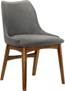 Azalea Charcoal Fabric Wood Dining Side Chairs 19 Inch Seat Height