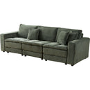 4 Seats,Oversized Sectional Sofa,L Shaped Corner Couch with Detachable Seat & Back Cushion, Corduroy Upholstery Convertible Sleeper Sofa&Couch for Living Room
