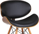 Cassie Dining Chair Black Faux Leather Walnut Wood