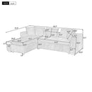 Elegant Chenille L-Shaped Sofa with Wooden Storage Compartment, Green, 93.7 Inches
