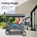 Push & Pull Utility Folding Wagon with Removable Canopy, gray