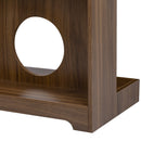 Mid-Century Modern Walnut Vintage Multi-use Cabinet With Cat scratcher Bed cat friendly furniture