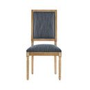 French Country Dining Chairs Set of 2 - Elegant Cane Backrest, Upholstered Seats, Fluted Legs, Rustic Finish, Solid Rubberwood
