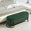 Storage Ottoman,Bedroom End Bench,Upholstered Fabric Storage Ottoman with Safety Hinge, Entryway Padded Footstool, Ottoman Bench for Living Room & Bedroom (Emerald)
