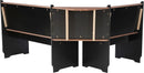Black Pecan Five Seat Dining Set With Storage Benches