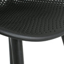 Modern Gable Dining Chair Set of 2 with Weather-Resistant Plastic in Black